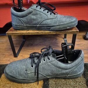 VANS Mens 9.5 Winston Skate Shoes Textile Black Drizzle Sk8T Board Walking EUC